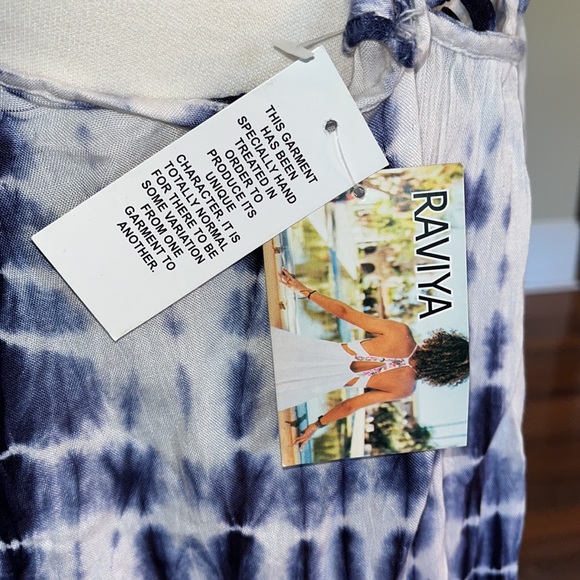 NWT Raviya Size Medium Blue and White Tie Dye Casual Dress - Picture 5 of 5